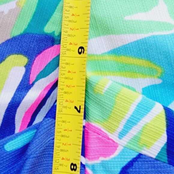 Lilly Pulitzer 5" Magnolia Scallop Shorts Womens 4 Multi Exotic Garden Pink Blue - Picture 11 of 11